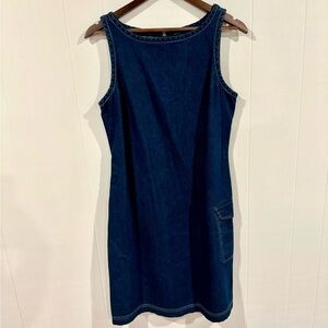 Vintage Eddie Bauer Denim Dress size 8 with side pocket